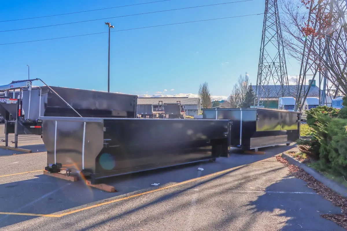 Roll-off dumpster ready for waste disposal at job site for Commercial Dumpster Rental in Glenn Heights